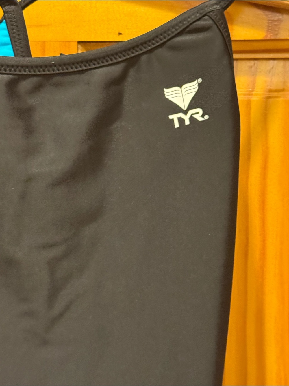 TYR Reversible Black / Teal One-Piece Swimsuit - Picture 3 of 5